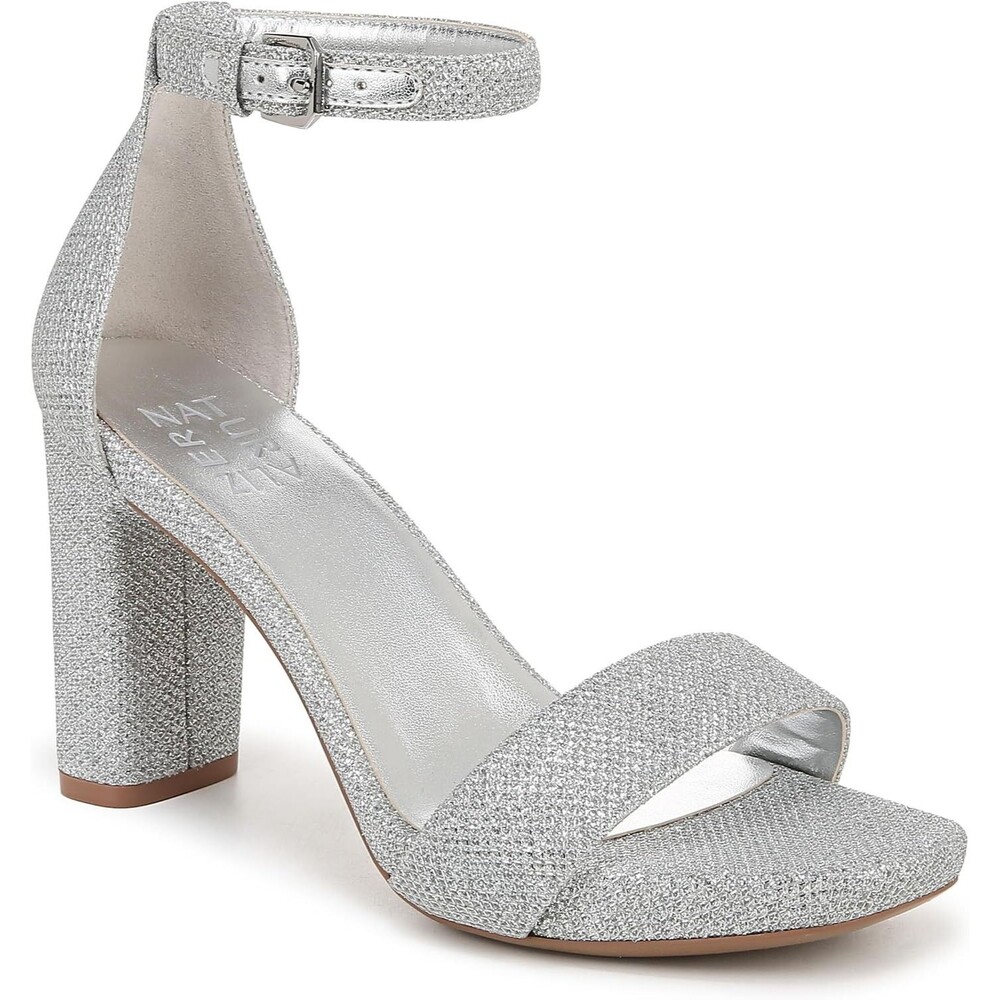 Naturalizer Joy Ankle Strap Heeled Sandal Women's Silver Size 7.5